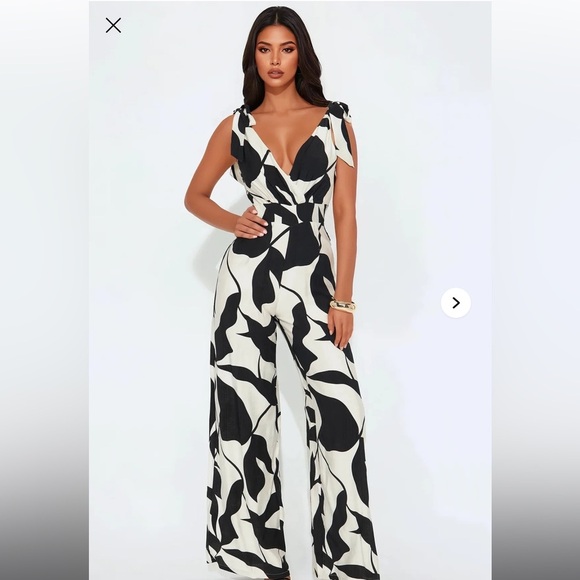 Fashion Nova Pants - Black and White Women's Jumpsuit